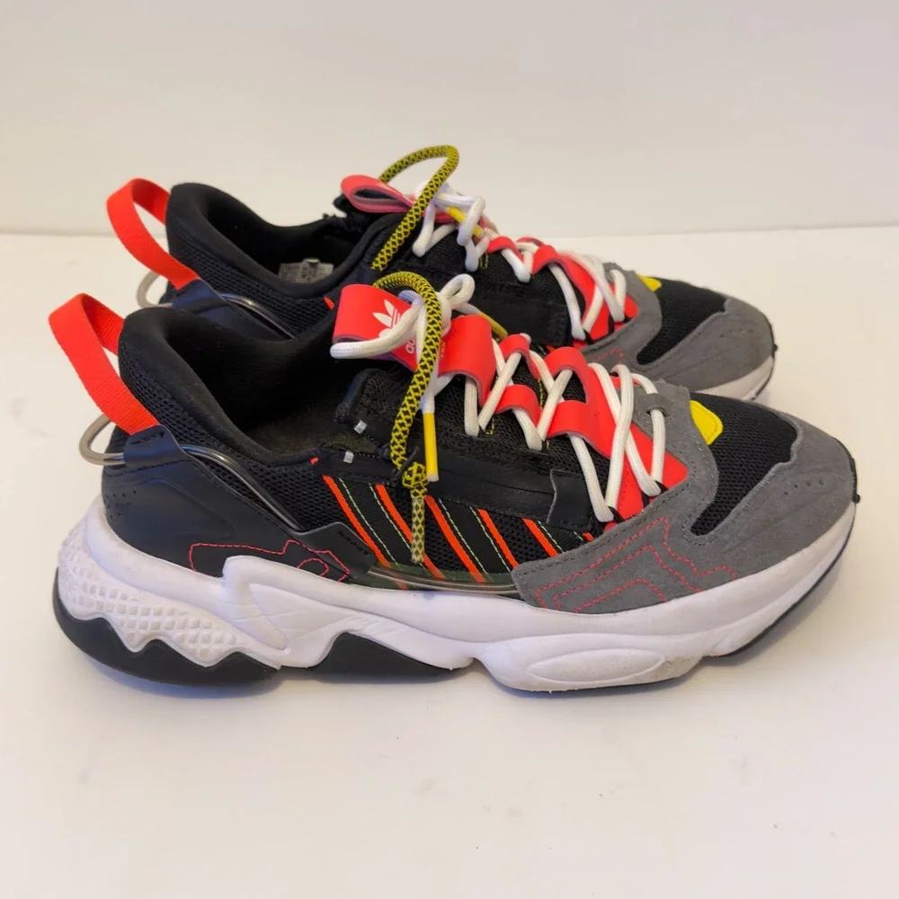 Adidas Ozweego Zip Core Black Solar Red‎ Grey Mens Sneakers H67266 Size 7